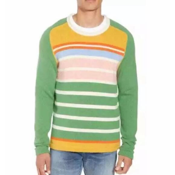 FRAME Mens striped Classic Fit Camp Crewneck Sweater XL - Picture 1 of 9